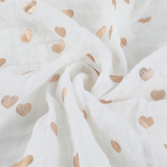 Luxury Gold Heart Muslin Blanket Metallic Muslin Swaddle