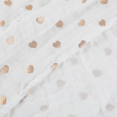 Luxury Gold Heart Muslin Blanket Metallic Muslin Swaddle