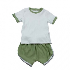 Ribbed Cotton Pajama Short Sets Jumpsuit Shorts For Baby