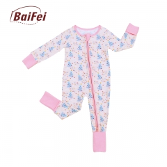 Wholesale Baby Bamboo Zipper Pajamas new born baby romper