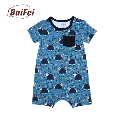 Baby Gilr Bamboo Rompers baby Onesie Short Sleeve Romper