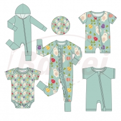 Eeaster baby clothes Bamboo baby romper