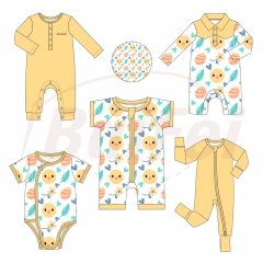 Eeaster short sleeve baby clothes Bamboo baby romper