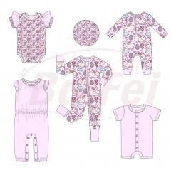 Custom print easter bamboo new born baby clothes