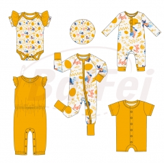 Custom print easter bamboo new born baby clothes